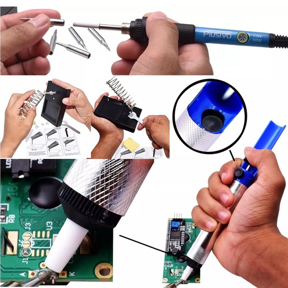 Soldering Iron Kit - 60W Soldering Iron Adjustable Temperature, Solder Wire, ... - Picture 12 of 13